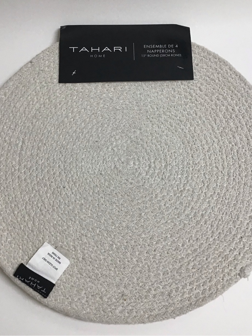 Tahari Home Skull Placemat SET OF 4 Day of Dead Halloween Sugar Skull Woven NEW - Picture 10 of 11